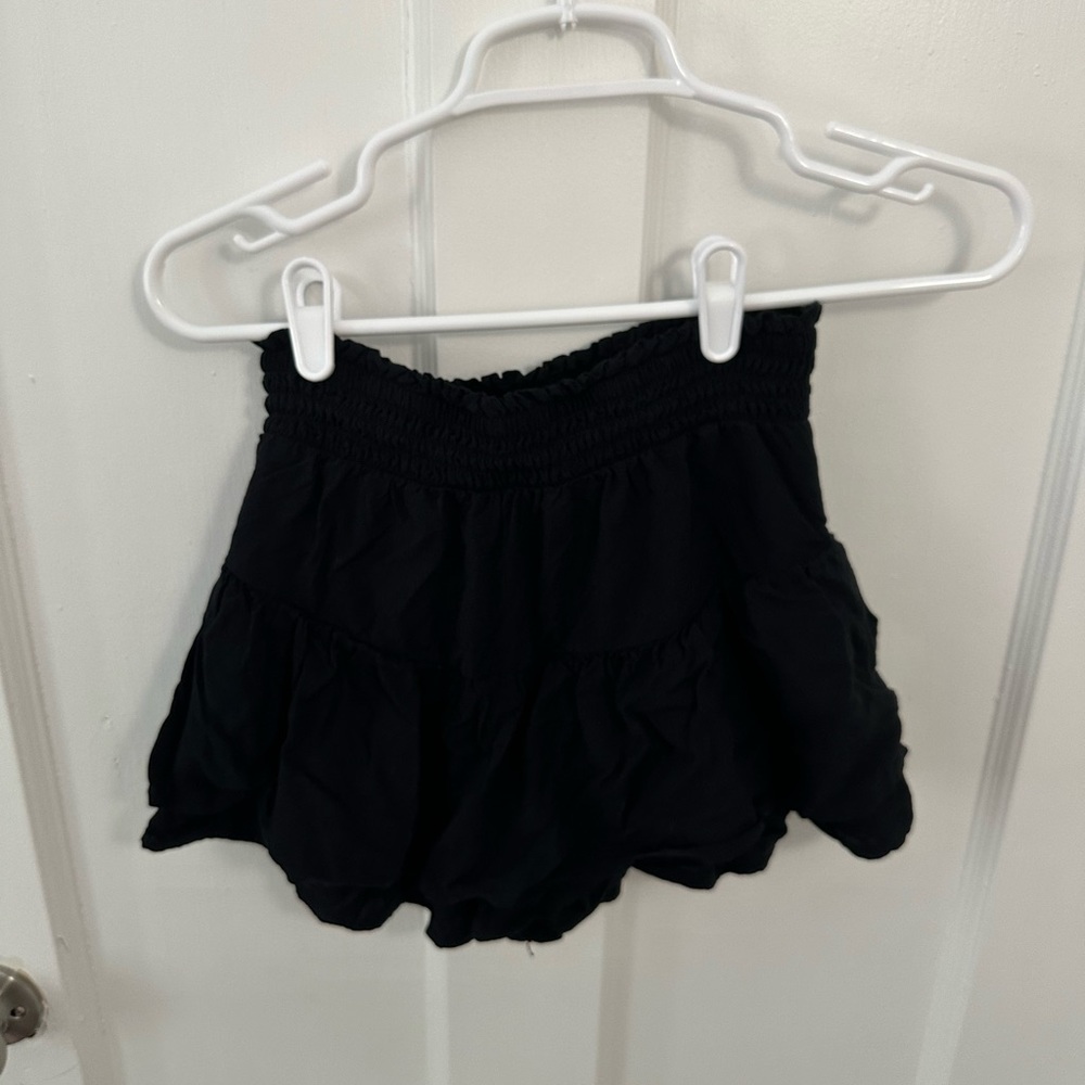 Black ruffled skort